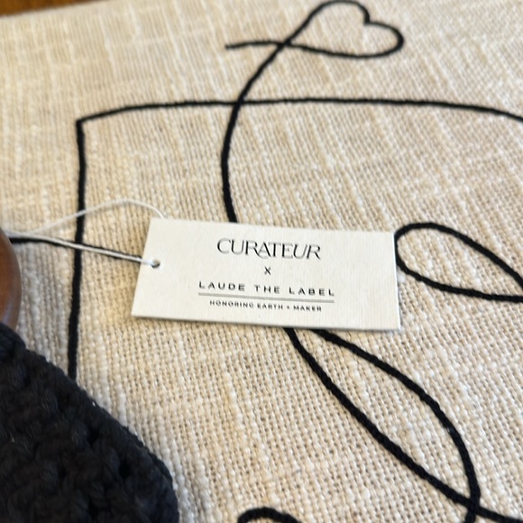 Laude women’s The Label Black and Cream Gabby Macrame Bag - Picture 8 of 10